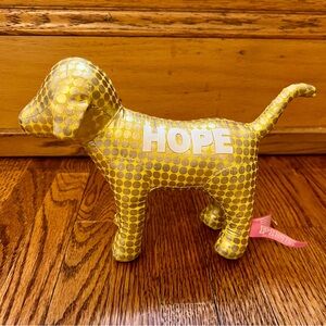 Victoria's Secret PINK Y2K Plush Mini Dog HOPE Yellow Metallic Gold Polka Dots